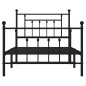 vidaXL Estructura de cama con cabecero y estribo metal negro 100x190cm vidaXL Estructura de cama con cabecero y estribo metal negro 100x190cm