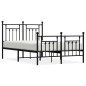 vidaXL Estructura de cama cabecero y pie de cama metal negro 135x190cm vidaXL Estructura de cama cabecero y pie de cama metal negro 135x190cm
