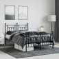 vidaXL Estructura de cama cabecero y pie de cama metal negro 135x190cm vidaXL Estructura de cama cabecero y pie de cama metal negro 135x190cm
