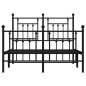 vidaXL Estructura de cama cabecero y pie de cama metal negro 135x190cm vidaXL Estructura de cama cabecero y pie de cama metal negro 135x190cm