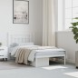 vidaXL Estructura de cama de metal con cabecero blanco 100x190 cm vidaXL Estructura de cama de metal con cabecero blanco 100x190 cm
