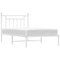 vidaXL Estructura de cama de metal con cabecero blanco 100x190 cm vidaXL Estructura de cama de metal con cabecero blanco 100x190 cm