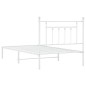 vidaXL Estructura de cama de metal con cabecero blanco 100x190 cm vidaXL Estructura de cama de metal con cabecero blanco 100x190 cm