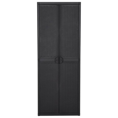 vidaXL Armario de almacenaje de jardín ratán PP negro 65x45x172 cm