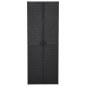 vidaXL Armario de almacenaje de jardín ratán PP negro 65x45x172 cm vidaXL Armario de almacenaje de jardín ratán PP negro 65x45x172 cm