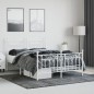 vidaXL Estructura cama metal con cabecero y estribo blanco 150x200 cm