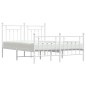 vidaXL Estructura cama metal con cabecero y estribo blanco 150x200 cm