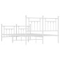 vidaXL Estructura cama metal con cabecero y estribo blanco 150x200 cm