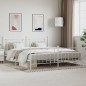 vidaXL Estructura cama metal con cabecero y pie cama blanco 193x203 cm
