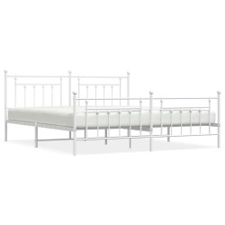 vidaXL Estructura cama metal con cabecero y pie cama blanco 193x203 cm