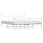 vidaXL Estructura cama metal con cabecero y pie cama blanco 193x203 cm