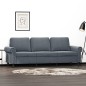 vidaXL Sofá de 3 plazas terciopelo gris oscuro 180 cm vidaXL Sofá de 3 plazas terciopelo gris oscuro 180 cm