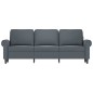 vidaXL Sofá de 3 plazas terciopelo gris oscuro 180 cm vidaXL Sofá de 3 plazas terciopelo gris oscuro 180 cm