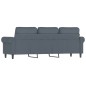 vidaXL Sofá de 3 plazas terciopelo gris oscuro 180 cm vidaXL Sofá de 3 plazas terciopelo gris oscuro 180 cm