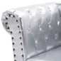 vidaXL Diván de cuero sintético plateado vidaXL Diván de cuero sintético plateado
