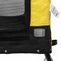 vidaXL Remolque bicicleta mascotas hierro tela Oxford amarillo negro vidaXL Remolque bicicleta mascotas hierro tela Oxford amarillo negro