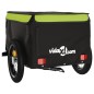 vidaXL Remolque para bicicleta hierro negro y verde 30 kg vidaXL Remolque para bicicleta hierro negro y verde 30 kg