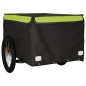 vidaXL Remolque para bicicleta hierro negro y verde 45 kg
