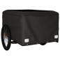 vidaXL Remolque para bicicleta hierro negro y verde 45 kg