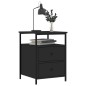 vidaXL Mesita de noche madera de ingeniería negro 44x45x60 cm vidaXL Mesita de noche madera de ingeniería negro 44x45x60 cm