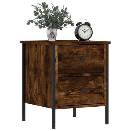 vidaXL Mesita de noche madera de ingeniería roble ahumado 40x42x50 cm