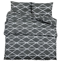 vidaXL Juego de funda nórdica algodón gris 240x220 cm