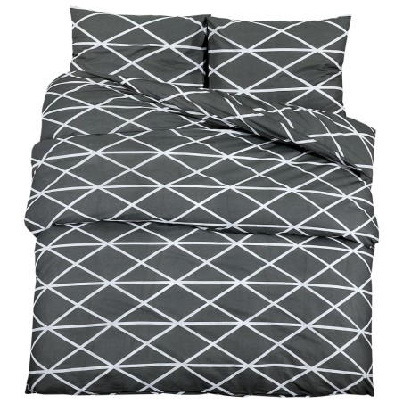 vidaXL Juego de funda nórdica algodón gris 240x220 cm