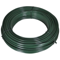vidaXL Alambre para vallas 80 m 2,1/3,1 mm acero verde