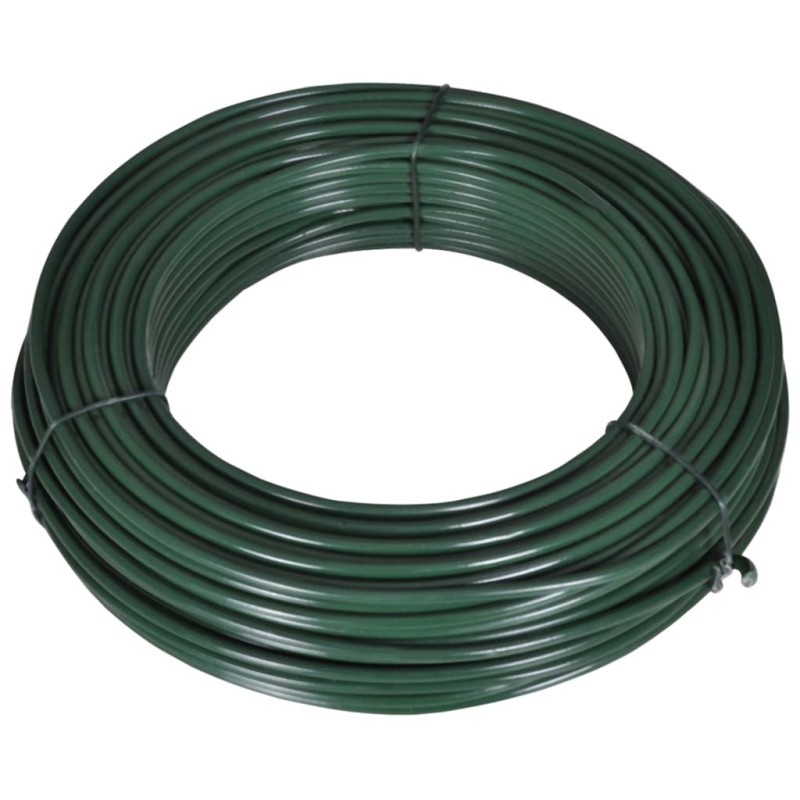 vidaXL Alambre para vallas 80 m 2,1/3,1 mm acero verde vidaXL Alambre para vallas 80 m 2,1/3,1 mm acero verde