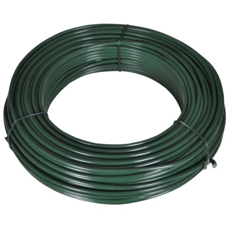 vidaXL Alambre para vallas 80 m 2,1/3,1 mm acero verde