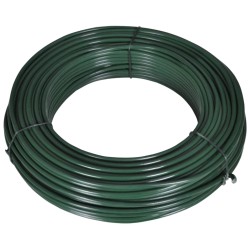 vidaXL Alambre para vallas 80 m 2,1/3,1 mm acero verde
