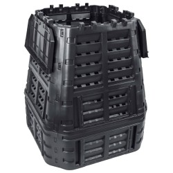 vidaXL Compostador de jardín negro 93,3x93,3x113 cm 740 L