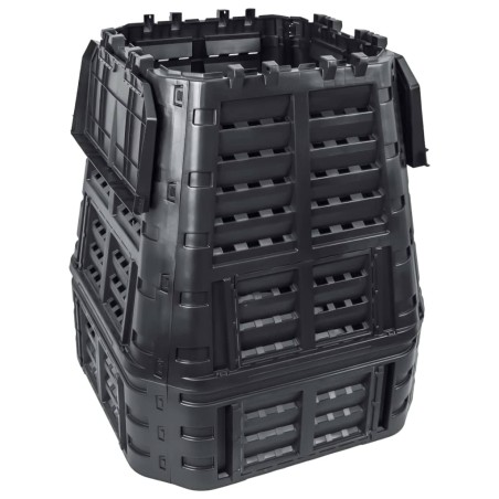 vidaXL Compostador de jardín negro 93,3x93,3x113 cm 740 L