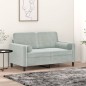 vidaXL Cojines decorativos 2 uds terciopelo gris claro Ø15x50 cm