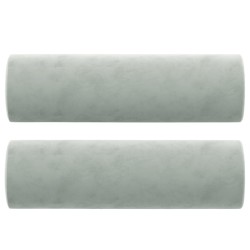 vidaXL Cojines decorativos 2 uds terciopelo gris claro Ø15x50 cm