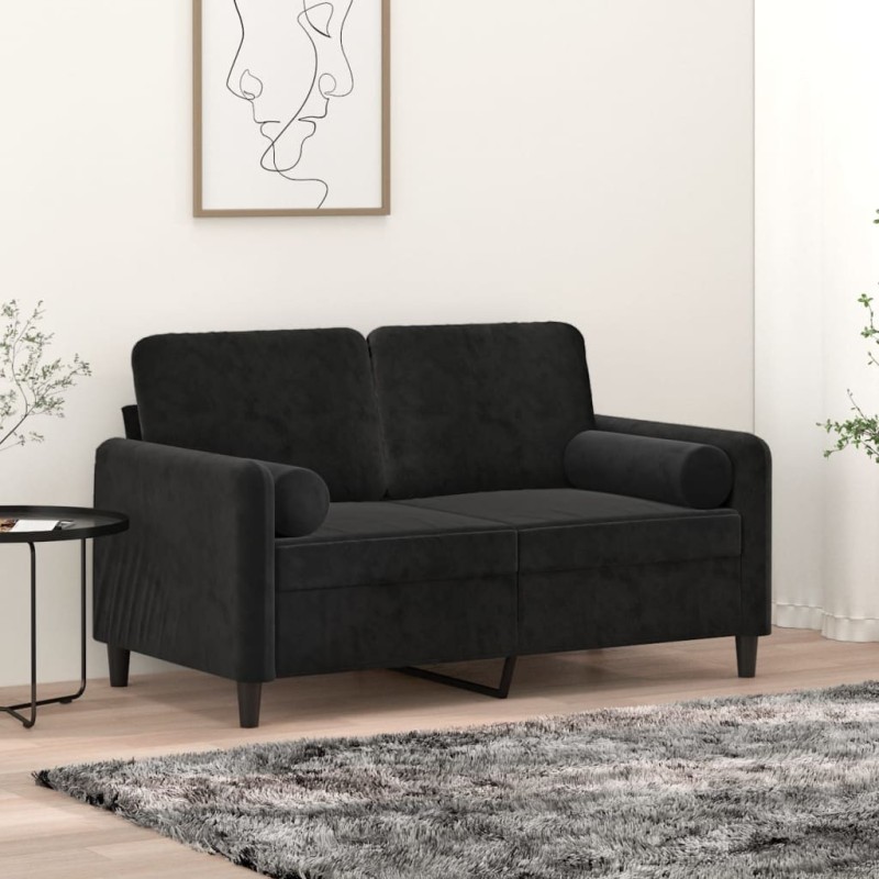 vidaXL Cojines decorativos 2 uds terciopelo negro 15x50 cm vidaXL Cojines decorativos 2 uds terciopelo negro 15x50 cm