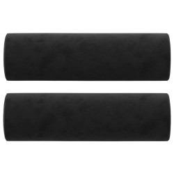 vidaXL Cojines decorativos 2 uds terciopelo negro 15x50 cm