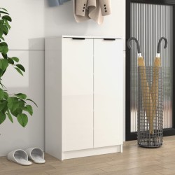 vidaXL Mueble zapatero madera contrachapada blanco brillo 59x35x100 cm