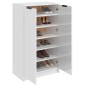 vidaXL Mueble zapatero madera contrachapada blanco brillo 59x35x100 cm vidaXL Mueble zapatero madera contrachapada blanco brillo 59x35x100 cm