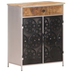 vidaXL Aparador de madera de mango rugosa y hierro 60x35x75 cm