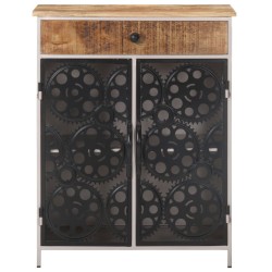 vidaXL Aparador de madera de mango rugosa y hierro 60x35x75 cm