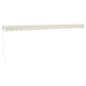 vidaXL Toldo retráctil aluminio y tela color crema 5x3 m