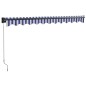 vidaXL Toldo retráctil aluminio y tela azul y blanco 3,5x2,5 m vidaXL Toldo retráctil aluminio y tela azul y blanco 3,5x2,5 m