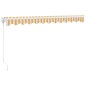 vidaXL Toldo retráctil aluminio y tela amarillo y blanco 3,5x2,5 m vidaXL Toldo retráctil aluminio y tela amarillo y blanco 3,5x2,5 m