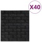 vidaXL Papel pintado autoadhesivo ladrillos 3D 40 unidades negro vidaXL Papel pintado autoadhesivo ladrillos 3D 40 unidades negro