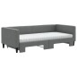 vidaXL Sofá cama nido con colchón tela gris oscuro 90x200 cm vidaXL Sofá cama nido con colchón tela gris oscuro 90x200 cm