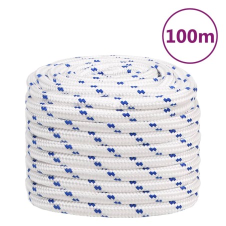 vidaXL Cuerda de barco polipropileno blanco 20 mm 100 m