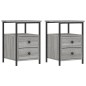 vidaXL Mesitas noche 2 uds madera ingeniería gris Sonoma 34x35,5x50 cm vidaXL Mesitas noche 2 uds madera ingeniería gris Sonoma 34x35,5x50 cm