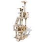 vidaXL Poste rascador para gatos con 2 casas beige con huellas 170 cm vidaXL Poste rascador para gatos con 2 casas beige con huellas 170 cm