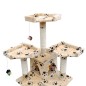 vidaXL Poste rascador para gatos con 2 casas beige con huellas 170 cm vidaXL Poste rascador para gatos con 2 casas beige con huellas 170 cm
